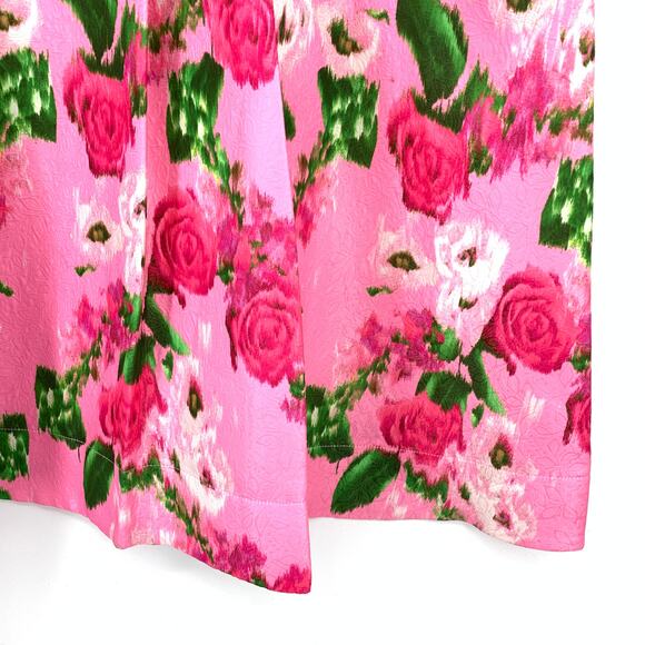 Maison Tara Ophelia Midi Dress Womens Size 20W Popover Bodice Pink Green Floral - Picture 4 of 6